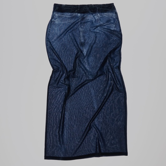 ZARA DENIM LOOK SKIRT - Picture 6 of 7